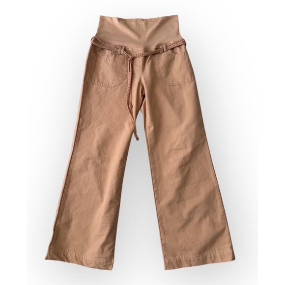 OLE' designer Cotton Maturnity Wide Leg fold over high waist Boho Pants size 27 - Picture 1 of 8